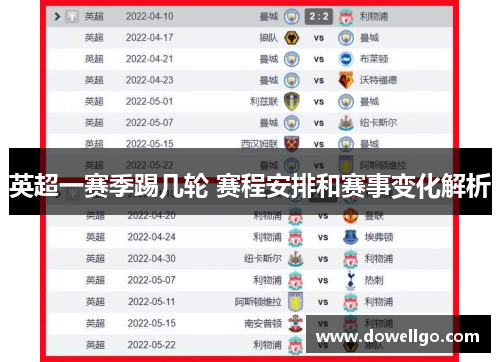 英超一赛季踢几轮 赛程安排和赛事变化解析